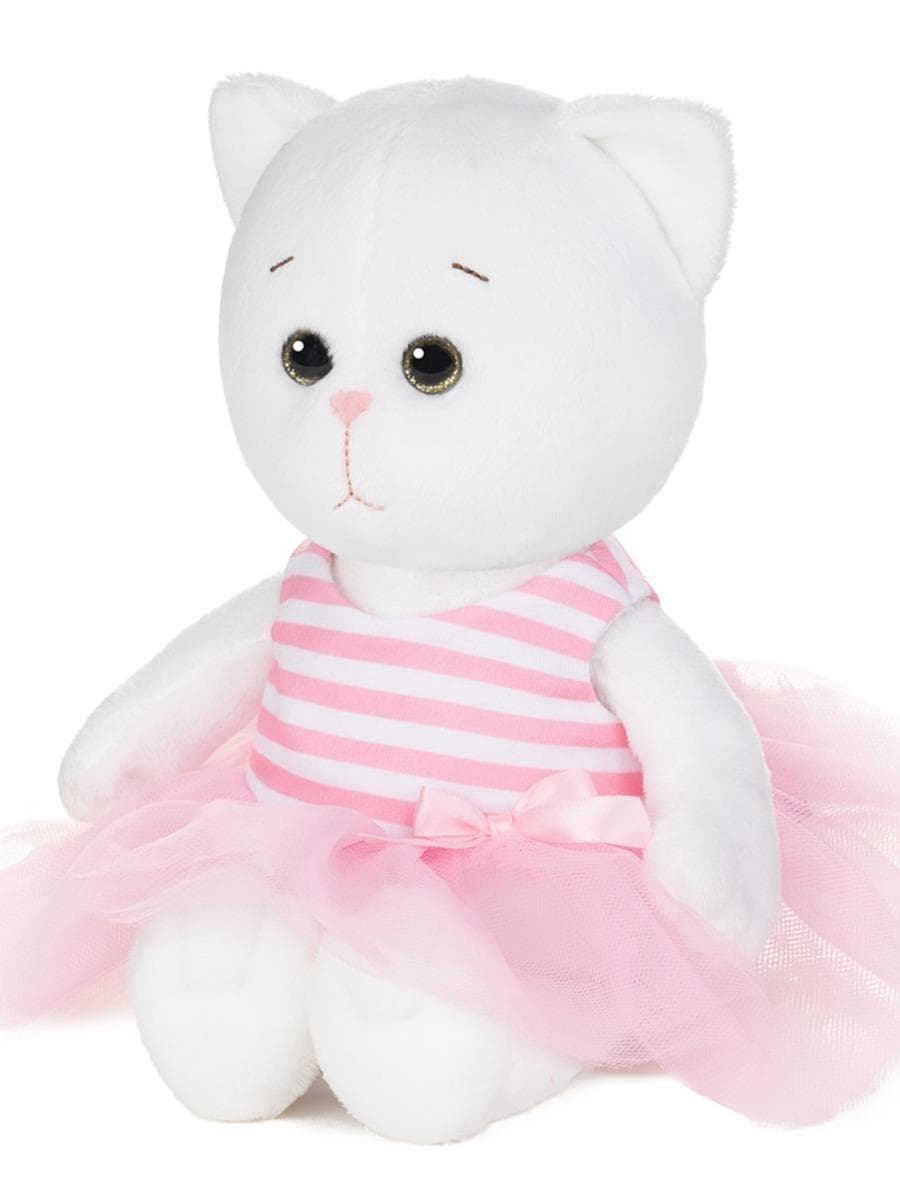 Мягкая игрушка Мышель в Полосатом Розовом Платье с Бантиком