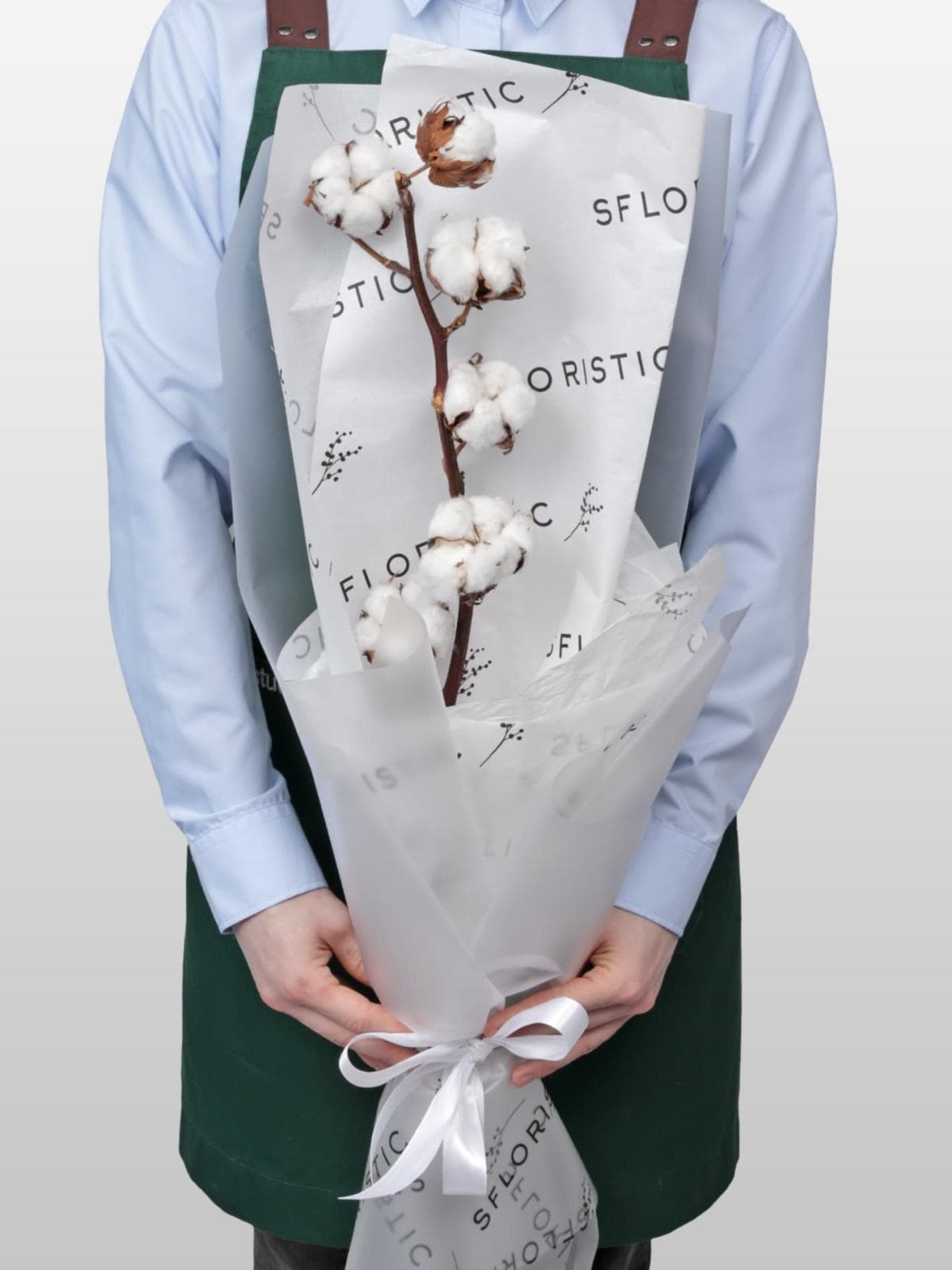 Букет из ветки Хлопка «Мягкое Прикосновение»