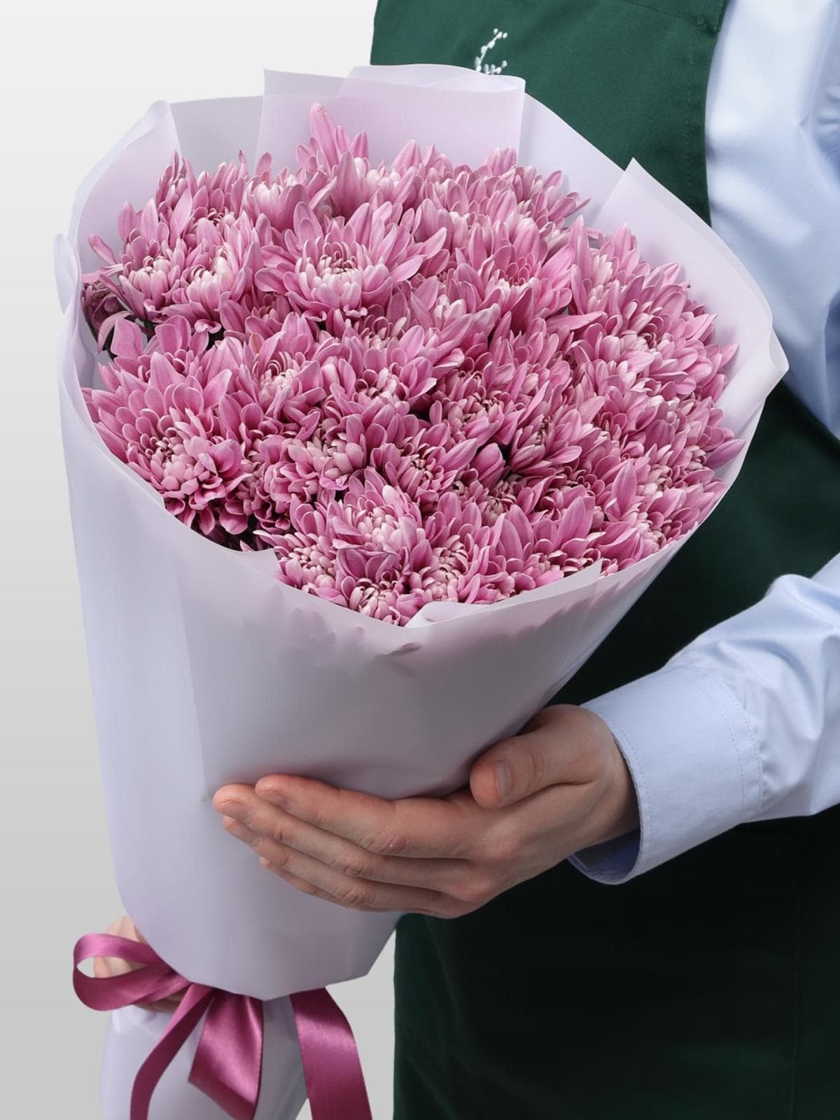 Букет из Сиреневых Хризантем 15 шт «Аристократка»