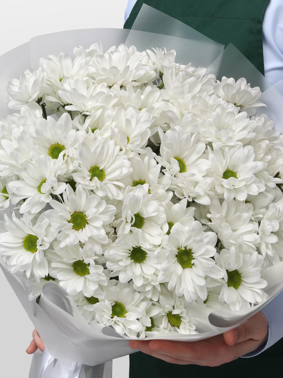 Букет из Белых Кустовых Хризантем 9 шт «Свет в окне»