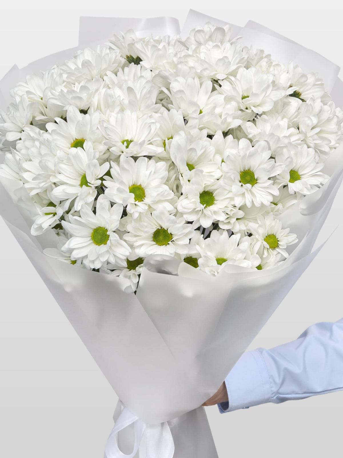 Букет из Белых Кустовых Хризантем 9 шт «Свет в окне»