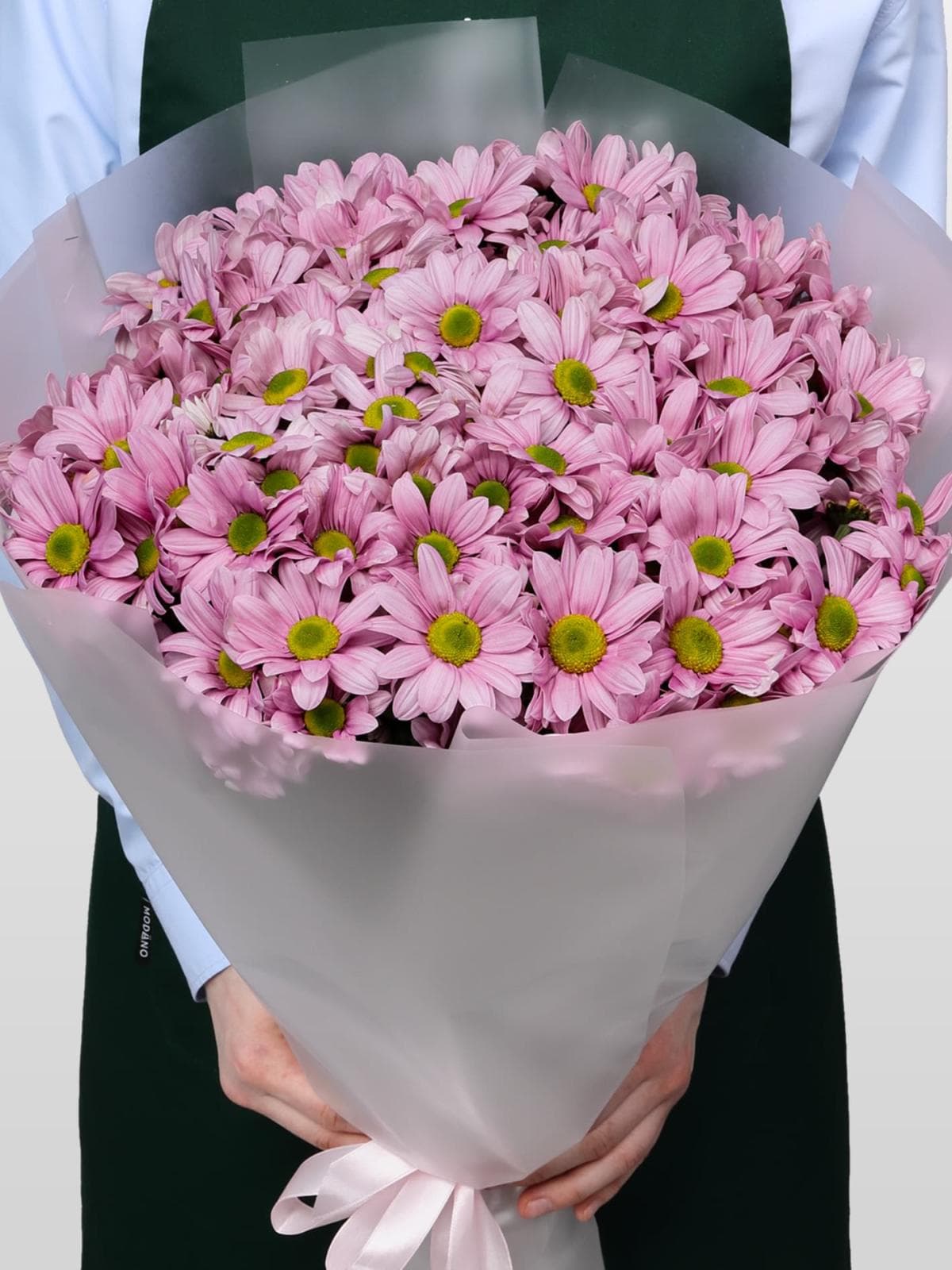 Букет из Розовых Кустовых Хризантем 15 шт «Розовое пралине»