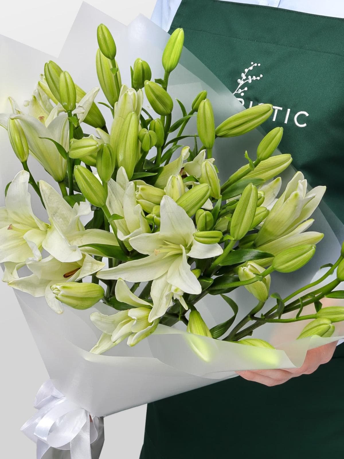 Букет из Белой Азиатской Лилии 9 шт «Белое сияние»