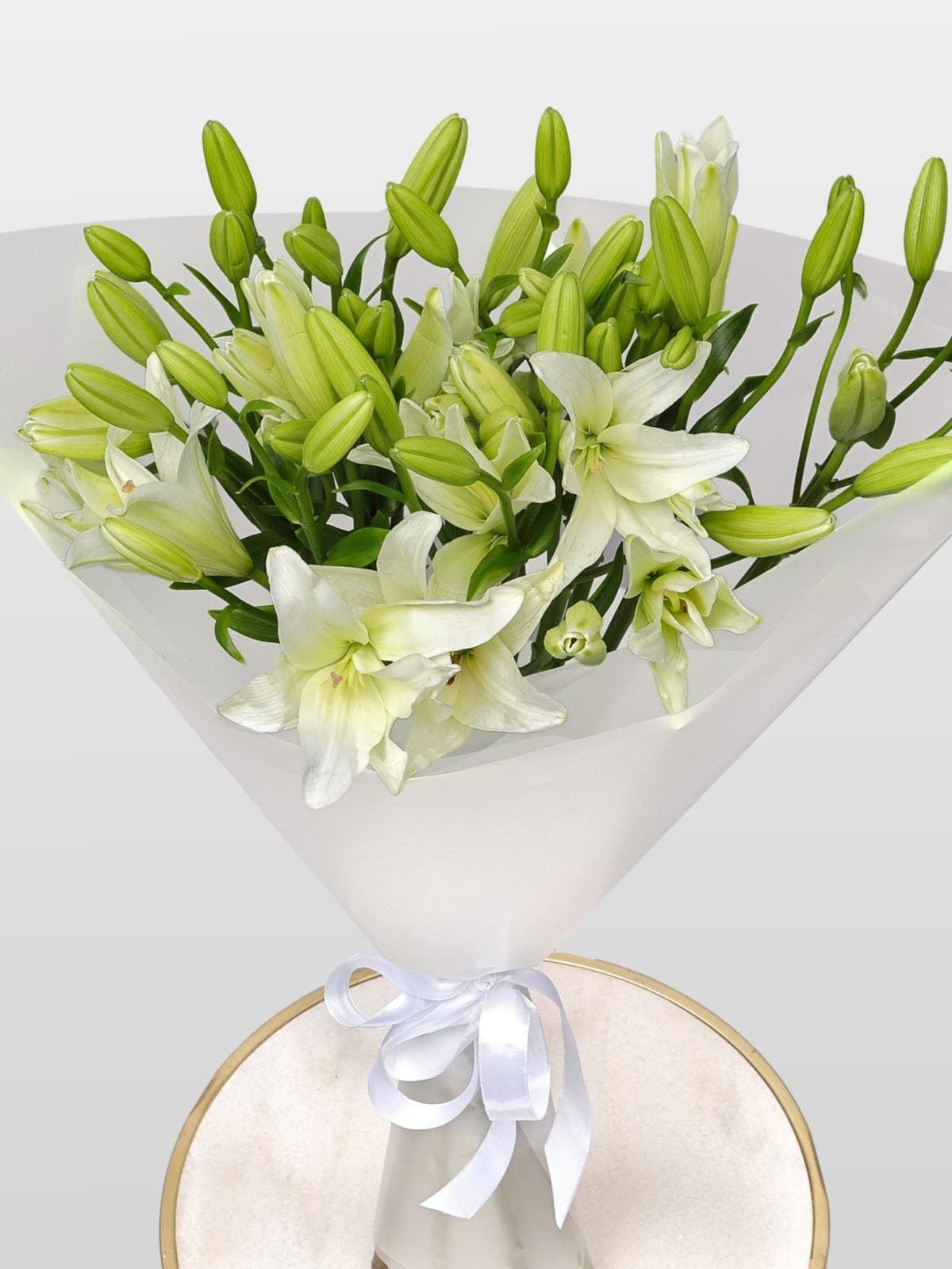 Букет из Белой Азиатской Лилии 9 шт «Белое сияние»