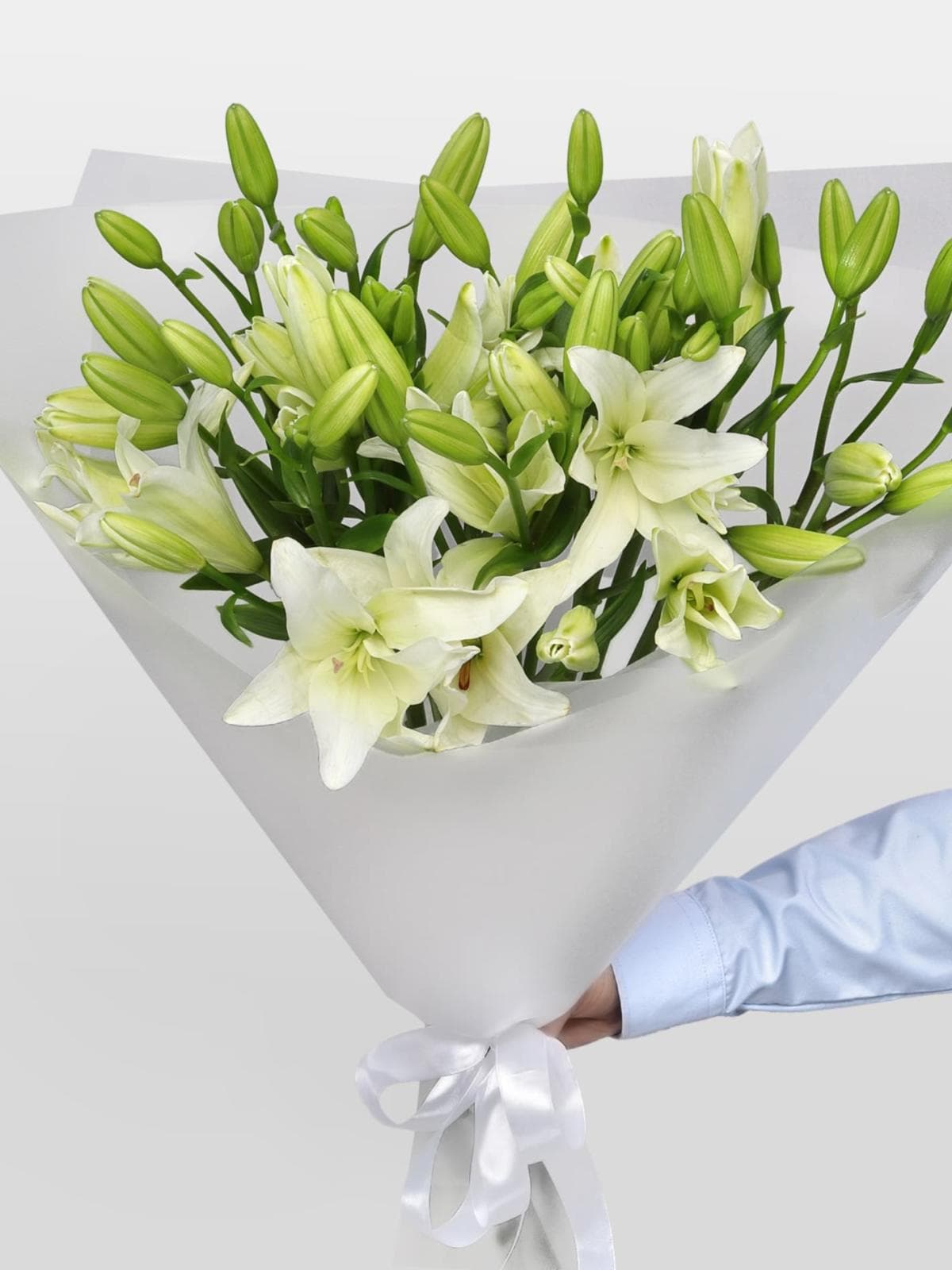 Букет из Белой Азиатской Лилии 9 шт «Белое сияние»