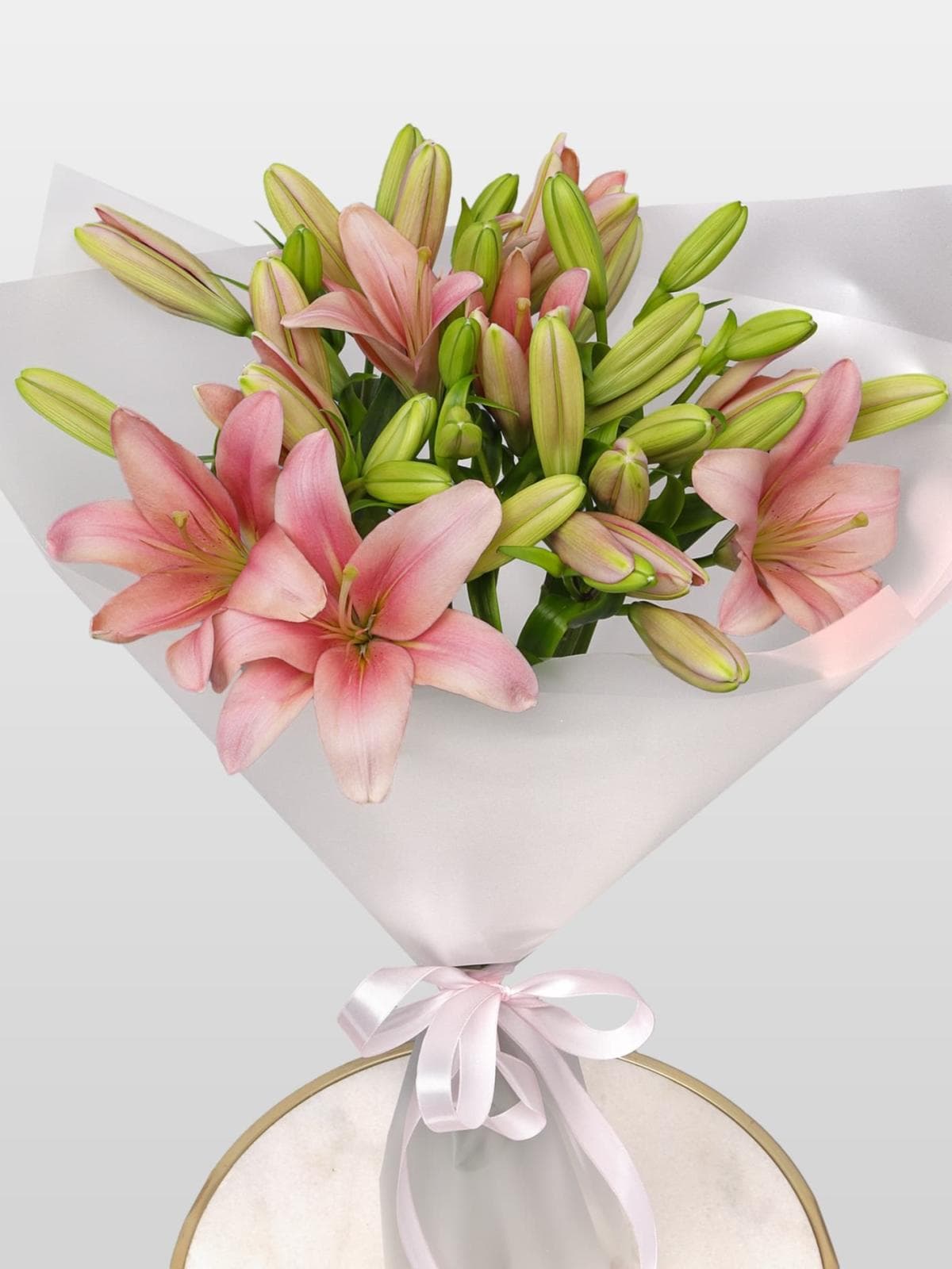 Букет из Розовой Азиатской Лилии 9 шт «Шелковый путь»