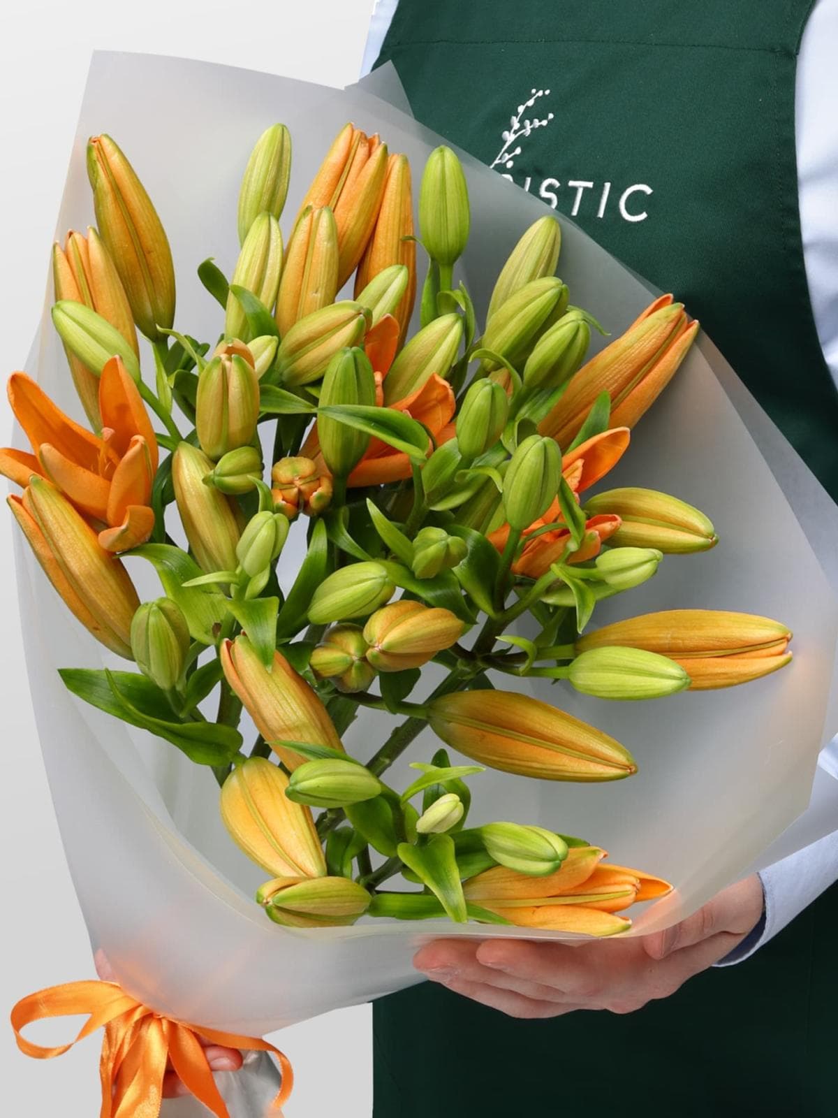 Букет из Оранжевой Азиатской Лилии 9 шт «Янтарный берег»