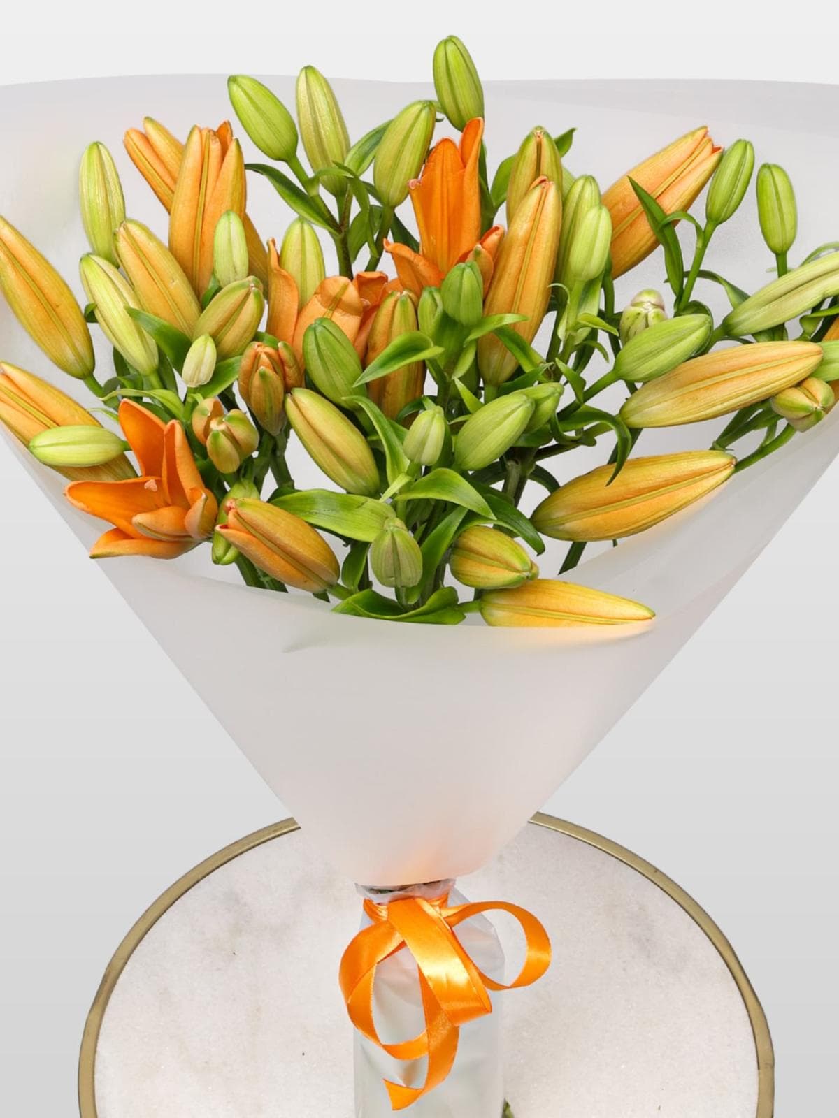 Букет из Оранжевой Азиатской Лилии 9 шт «Янтарный берег»