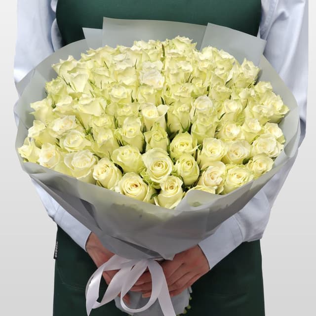 Роза Кения белая 75шт 40 см