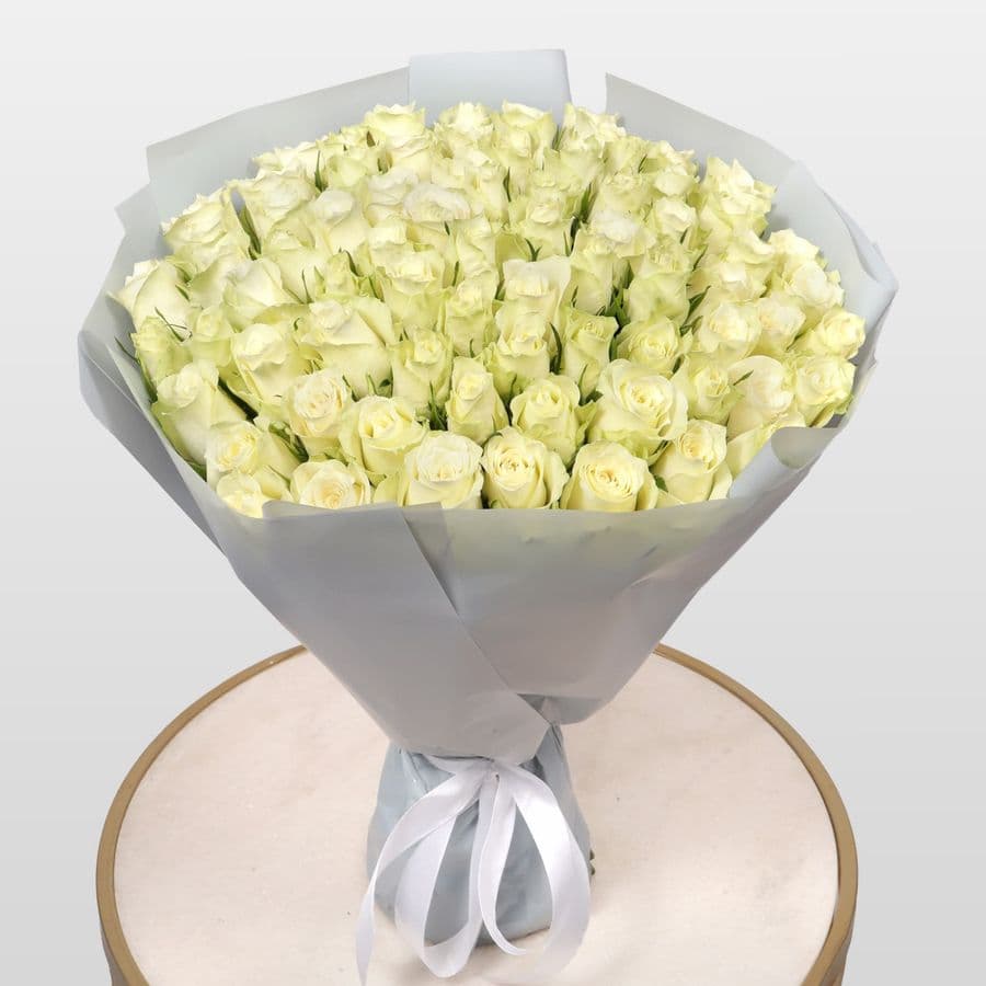 Роза Кения белая 75шт 40 см