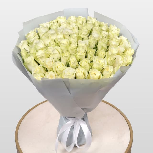 Роза Кения белая 75шт 40 см