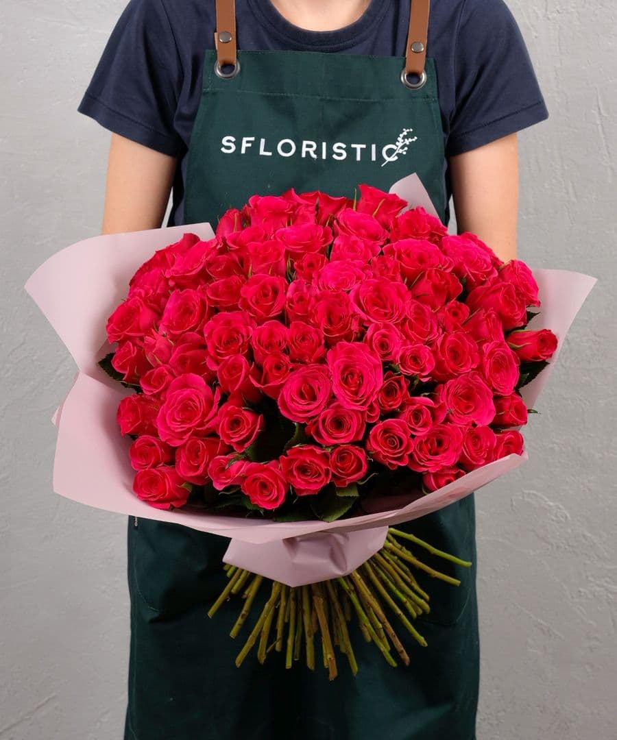 Роза Кения малиновая 75шт 40 см