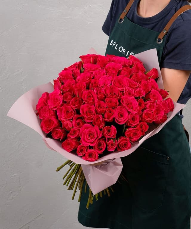 Роза Кения малиновая 75шт 40 см