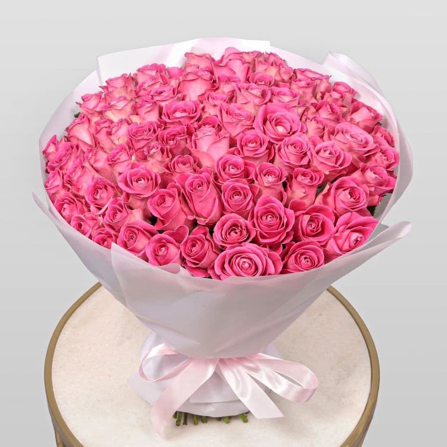 Роза Кения розовая 75шт 40 см