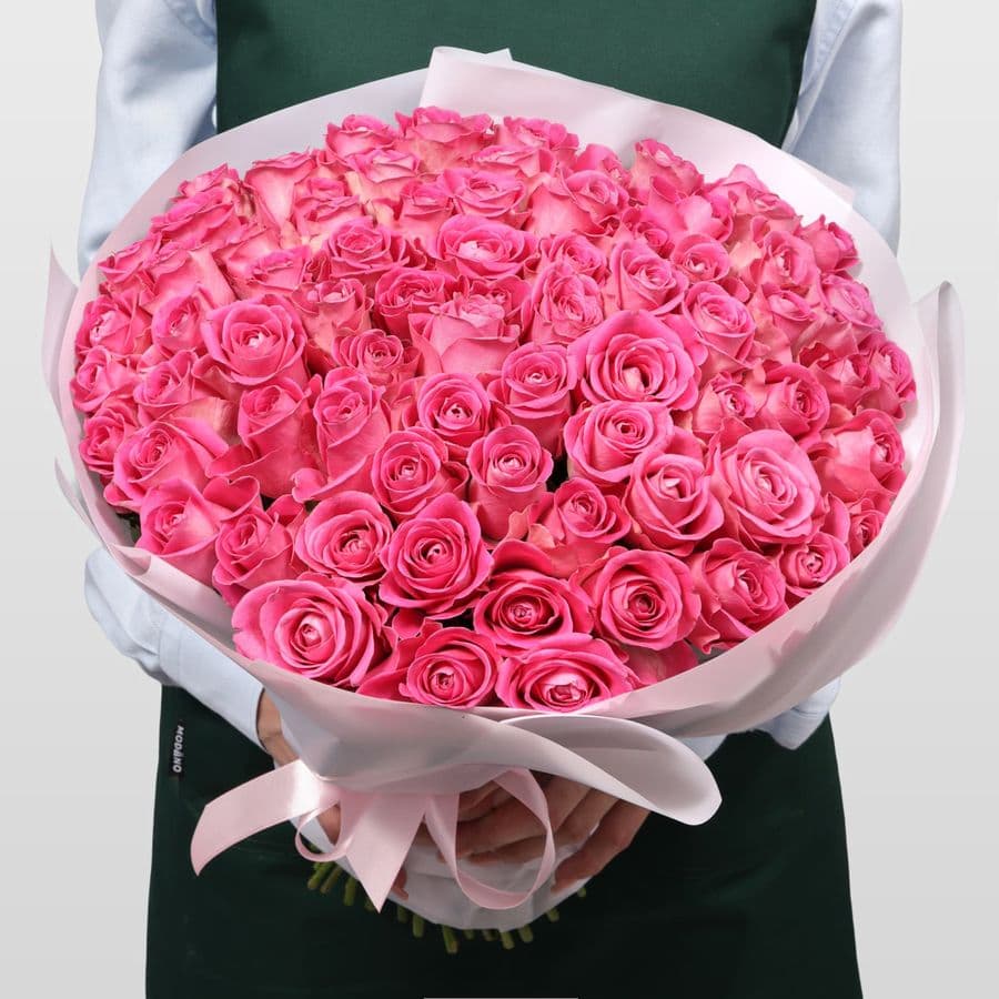 Роза Кения розовая 75шт 40 см