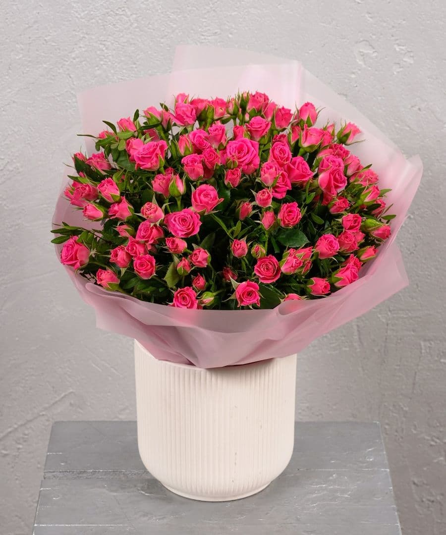 Роза кустовая Розовая 31шт 40см