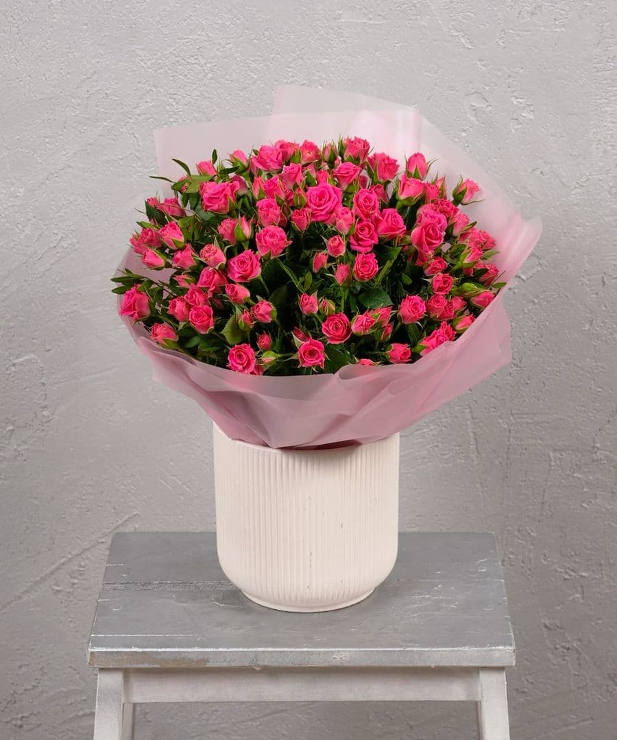 Роза кустовая Розовая 31шт 40см
