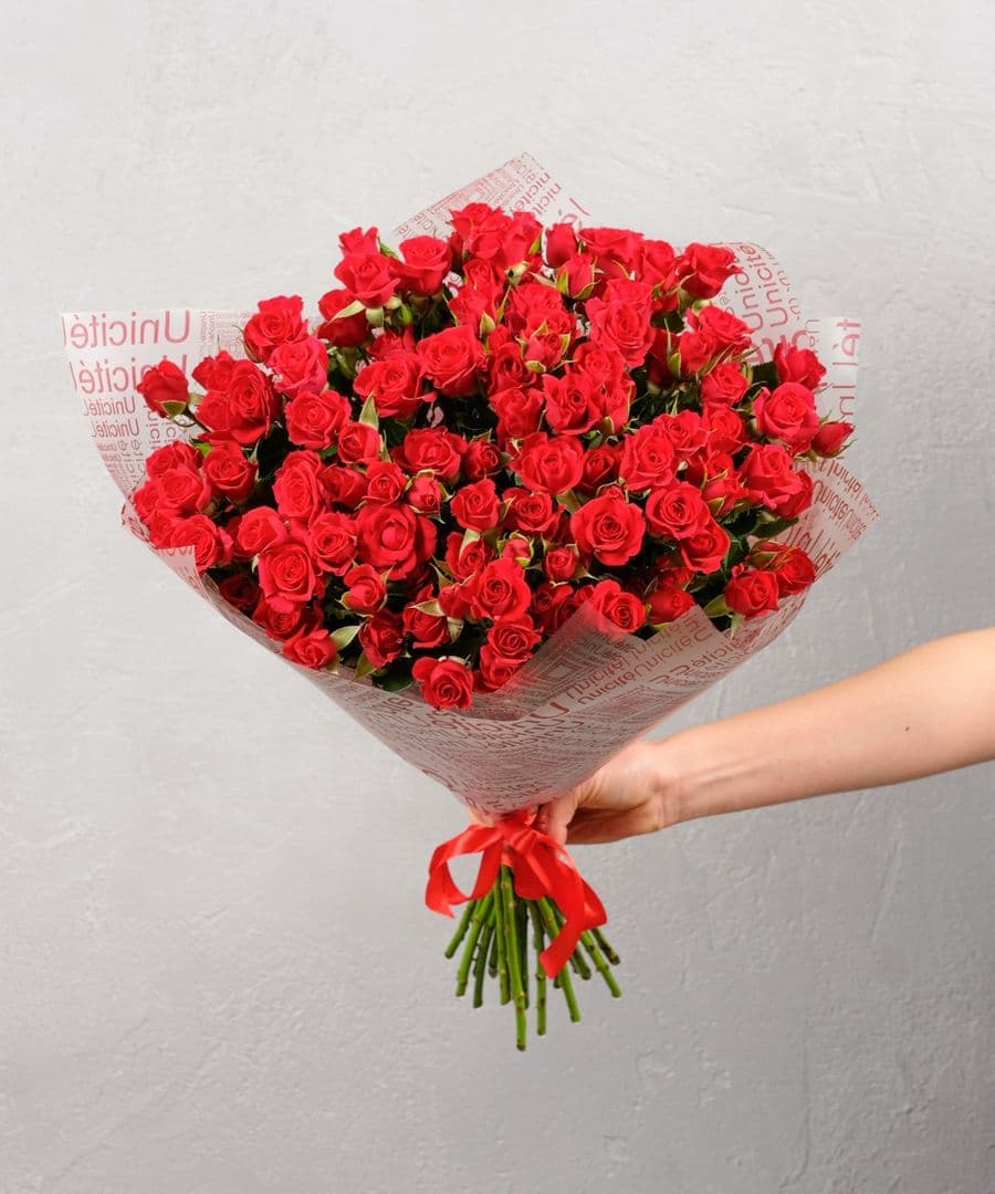 Роза кустовая Красная 25шт 60см