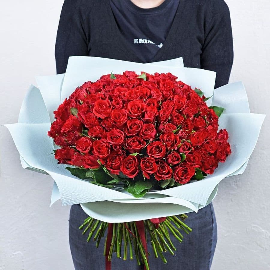 Роза Кения красная-2 101шт 40 см