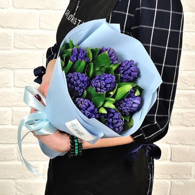 Букет из Синих Гиацинтов «Сапфировый Блюз»