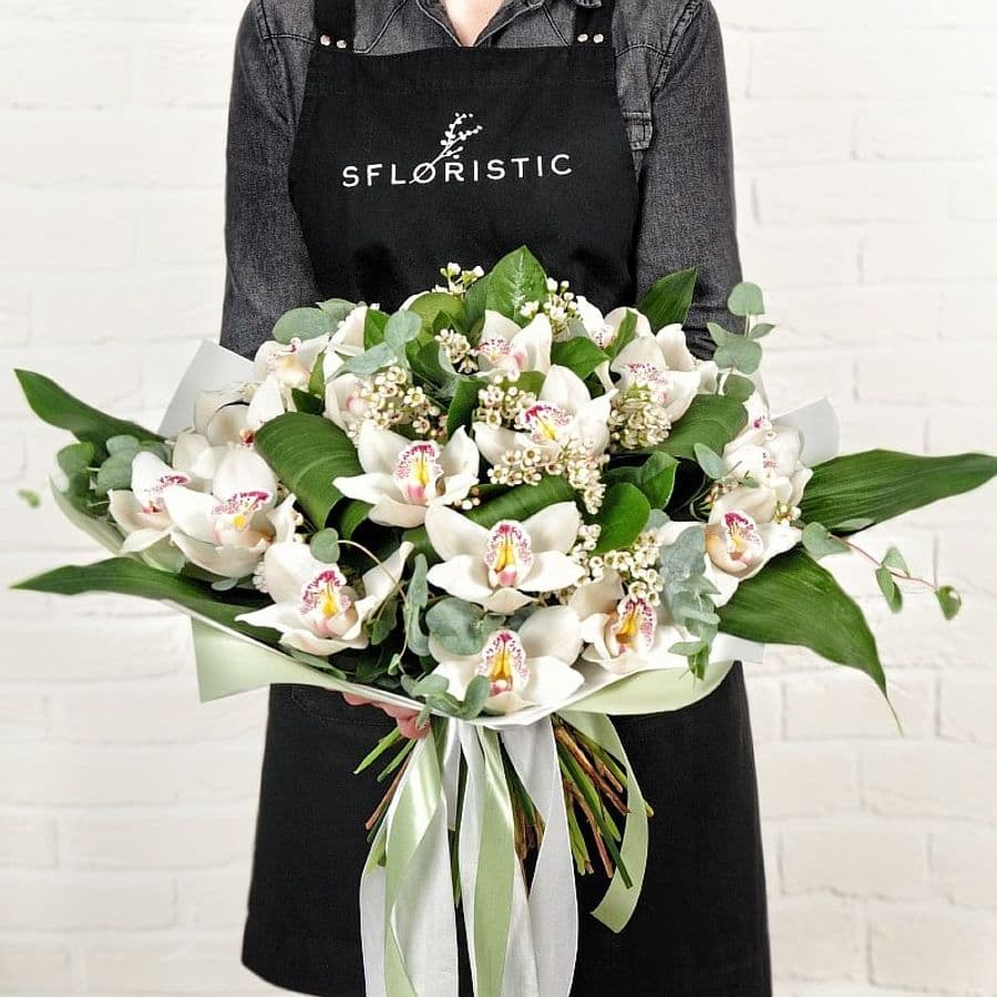 Букет из белых Орхидей «Эрида»