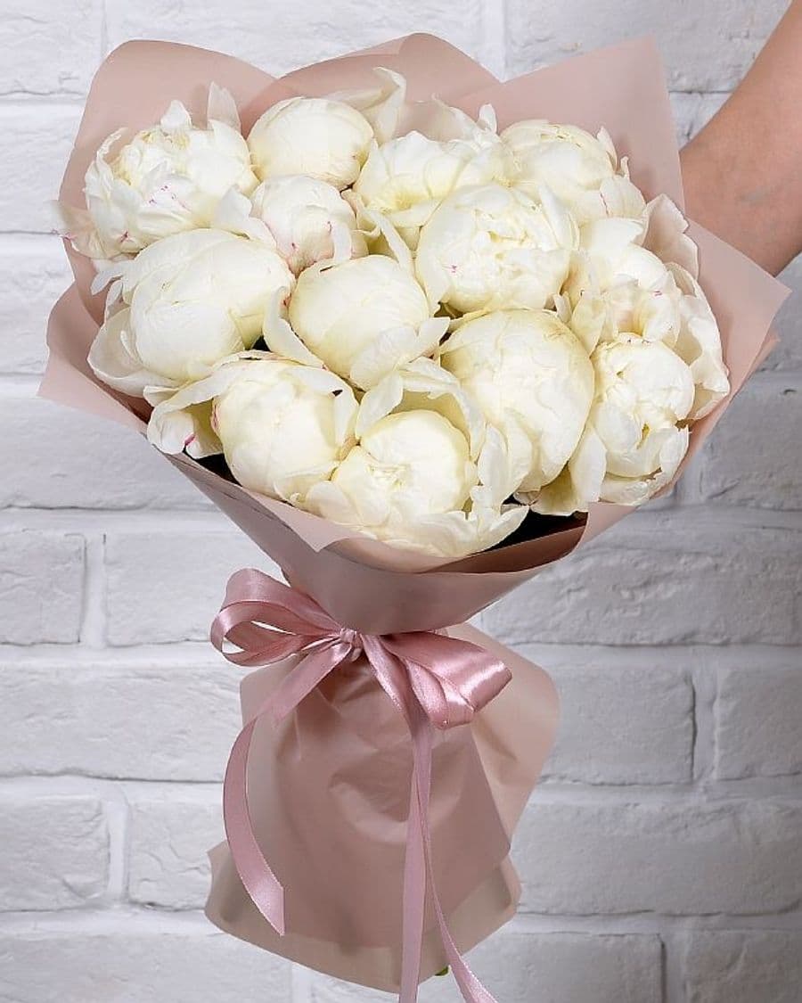 Букет из белых Пионов «Белый ангел»