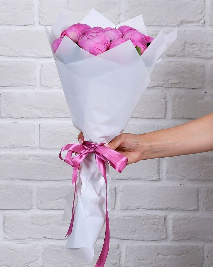 Букет из розовых Пионов «Первая улыбка»