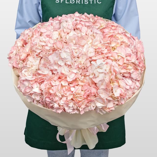 Букет из светло-розовой Гортензии «Фламинго»