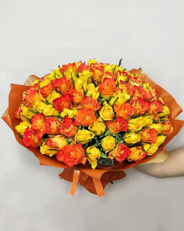 Роза Кения желто-оранжевый микс 2 101шт 40 см