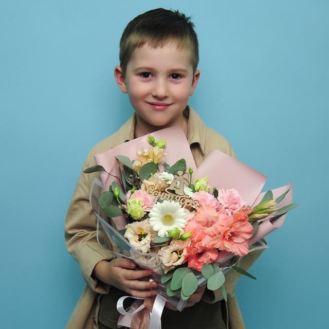 Букет из Гладиолуса, Гортензии и Гермини «Воспоминания о лете»