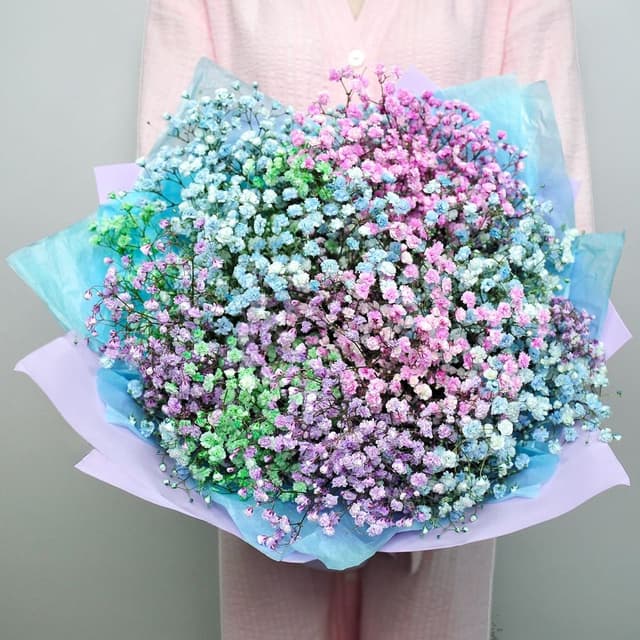 Букет из Радужной Гипсофилы «Радуга»