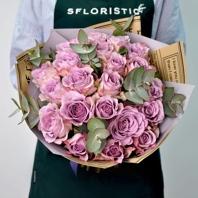 Букет из Роз Мемори Лейн 25 шт 40 см «Лиловое волшебство»