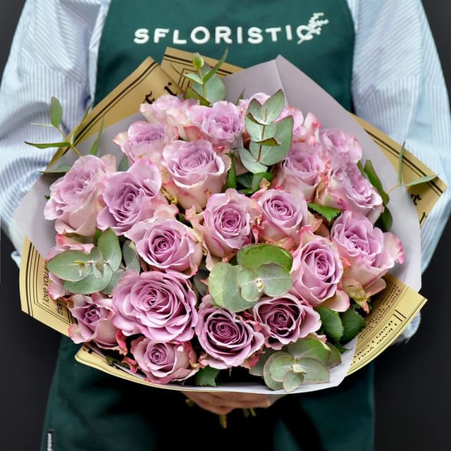 Букет из Роз Мемори Лейн 25 шт 40 см «Лиловое волшебство»