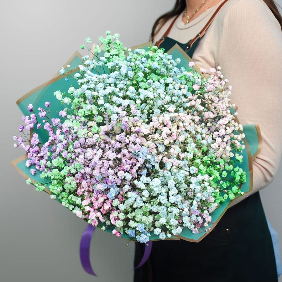 Букет из Радужной Гипсофилы «Радость»