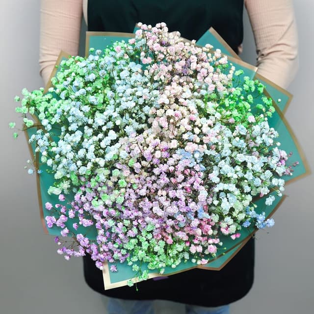 Букет из Радужной Гипсофилы «Радость»