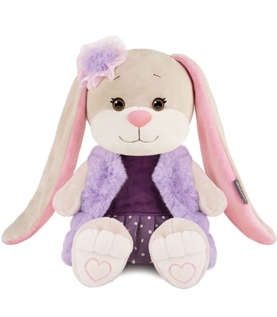 Мягкая Игрушка Зайка в Модной Меховой Жилетке