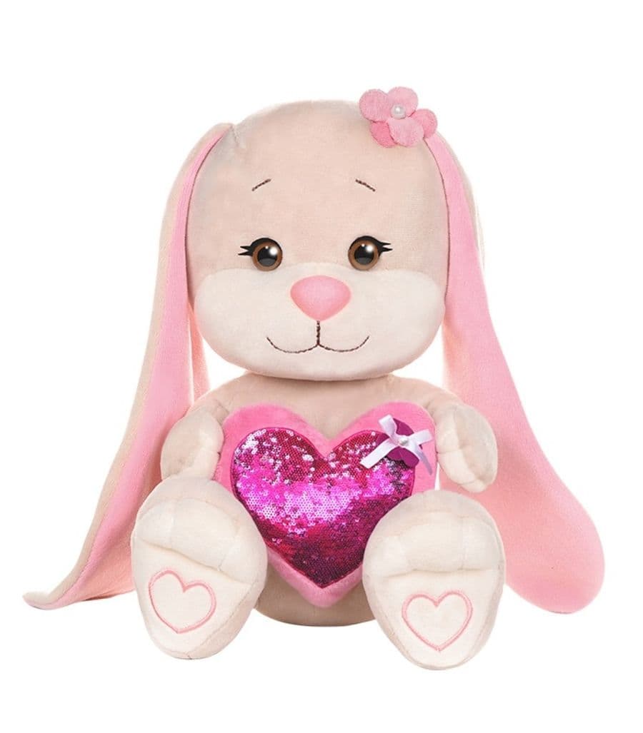 Мягкая Игрушка Зайка с Розовым Сердцем