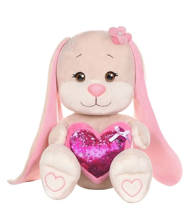 Мягкая Игрушка Зайка с Розовым Сердцем