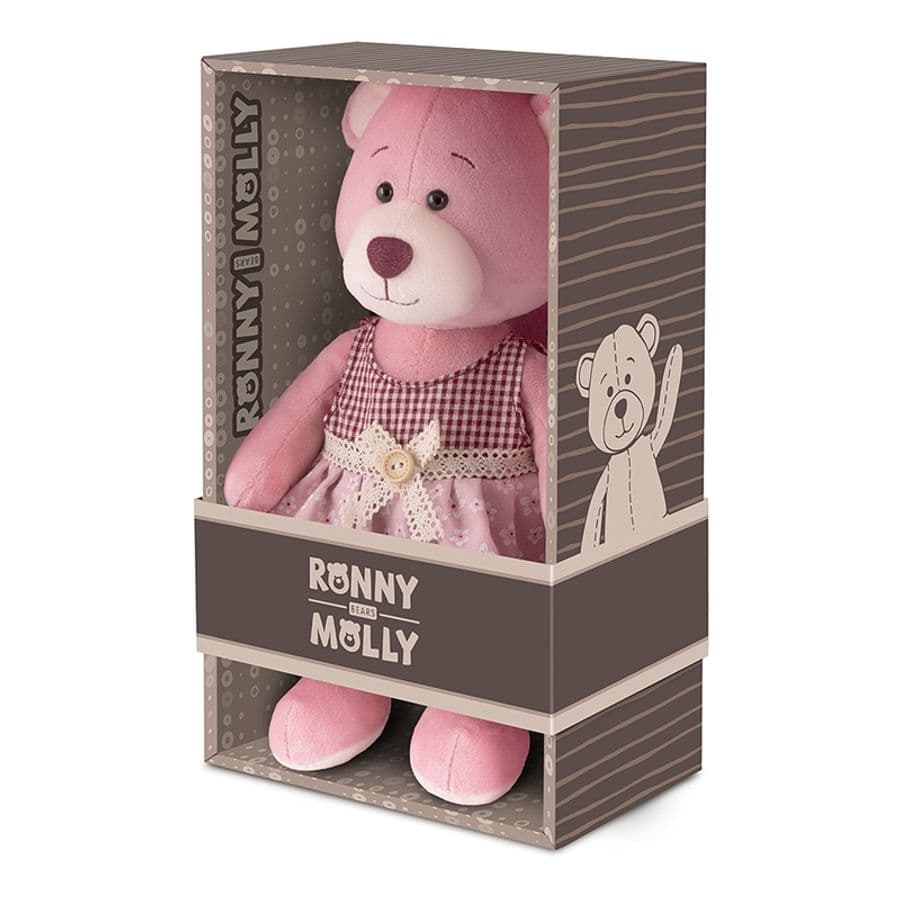 Мягкая Игрушка Мишка Молли в Платье с Передником