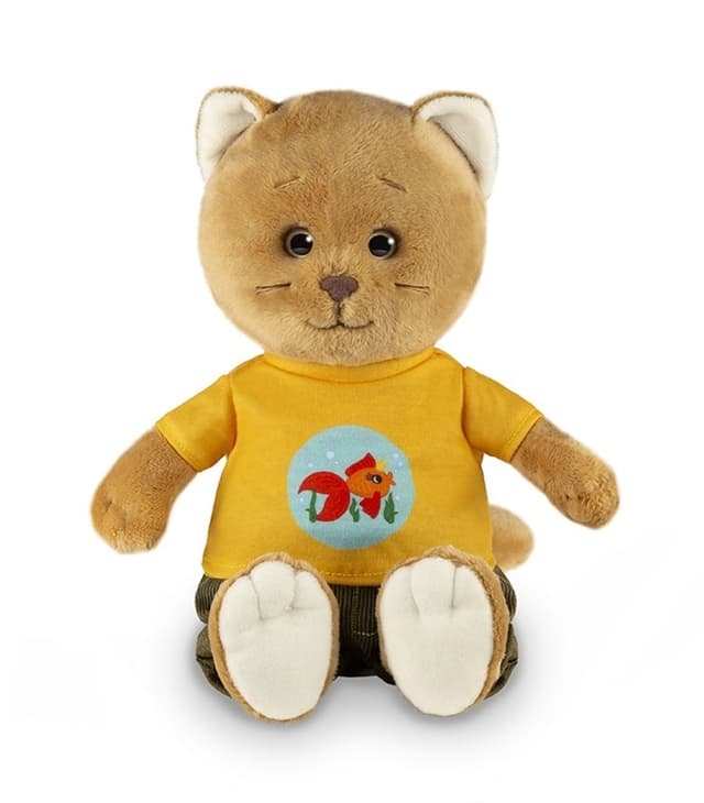 Мягкая Игрушка Колбаскин в Желтой Футболке и Вельветовых Штанах