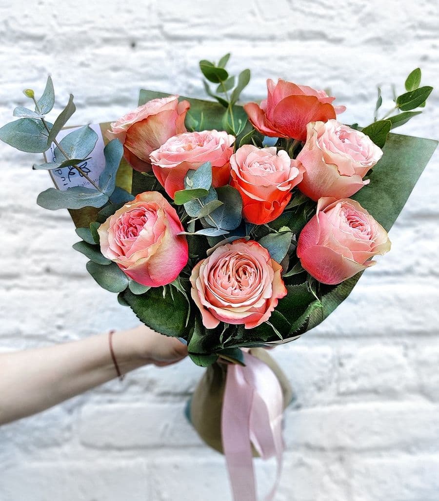 Букет из Пионовидной Розы «Коралл»