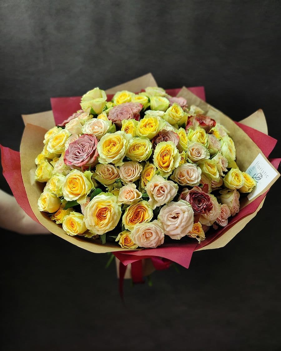 Букет Кустовых Роз микс «Глинтвейн»