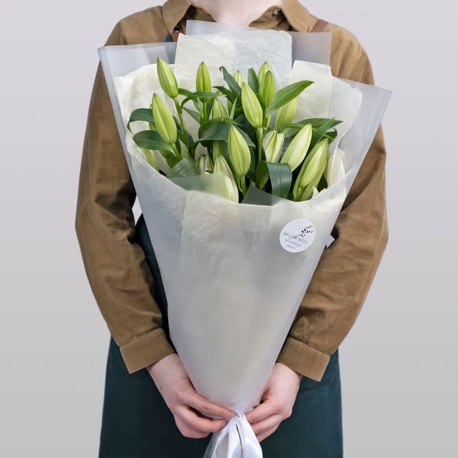 Букет из белой Лилии 5 шт «Элегантной»