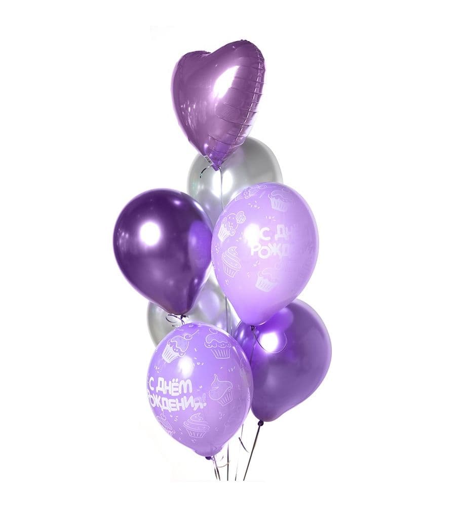 Фонтан шаров Сиреневый букет