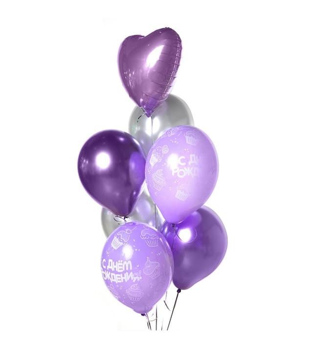 Фонтан шаров Сиреневый букет