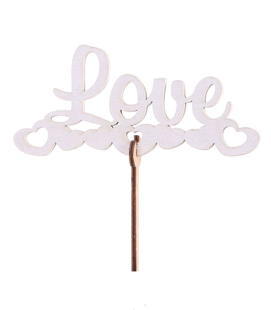 Топпер крашеный Лав Сердца белый