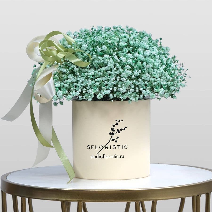 Композиция из Гипсофилы «Зеленая Сакура»
