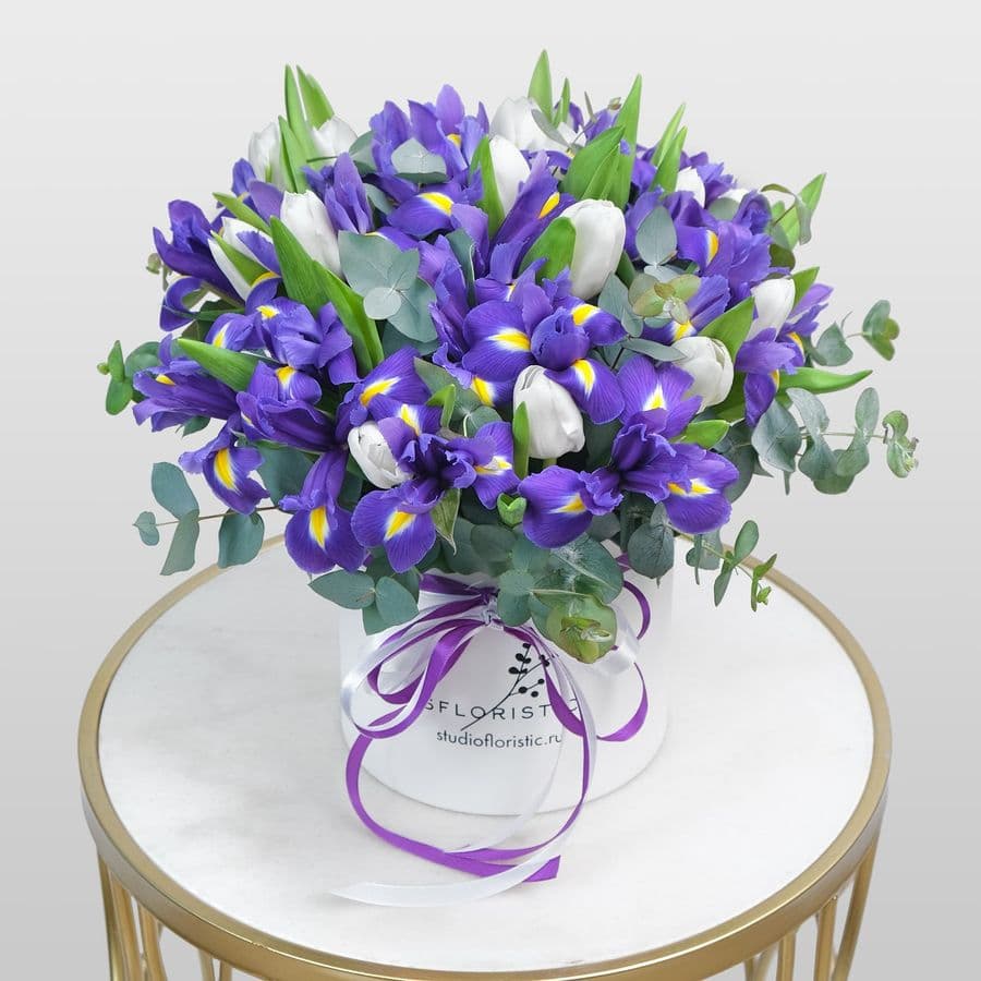 Композиция из Ириса и Тюльпана «Сила Жизни»