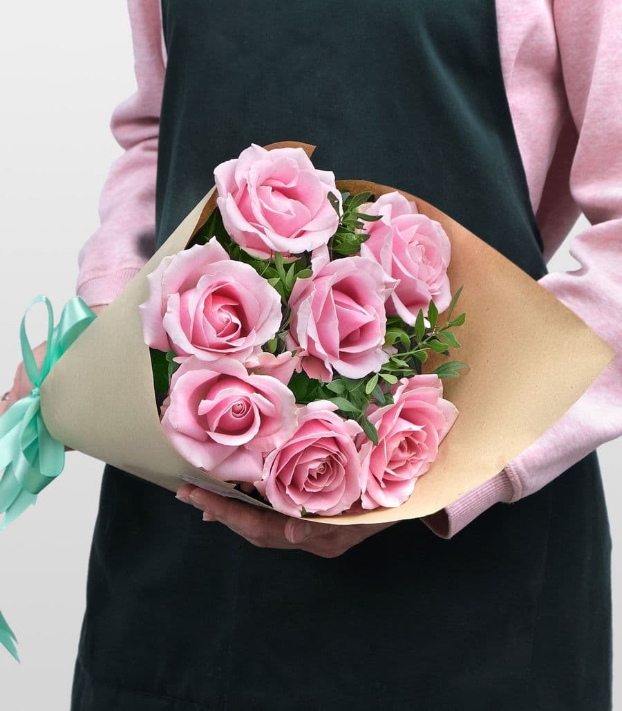 Букет розовых Роз 60 см «Топаз»