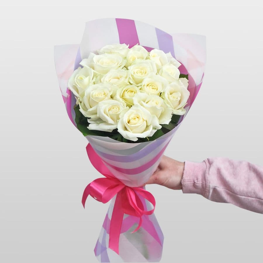 Букет из белых Роз 60 см «Майя»
